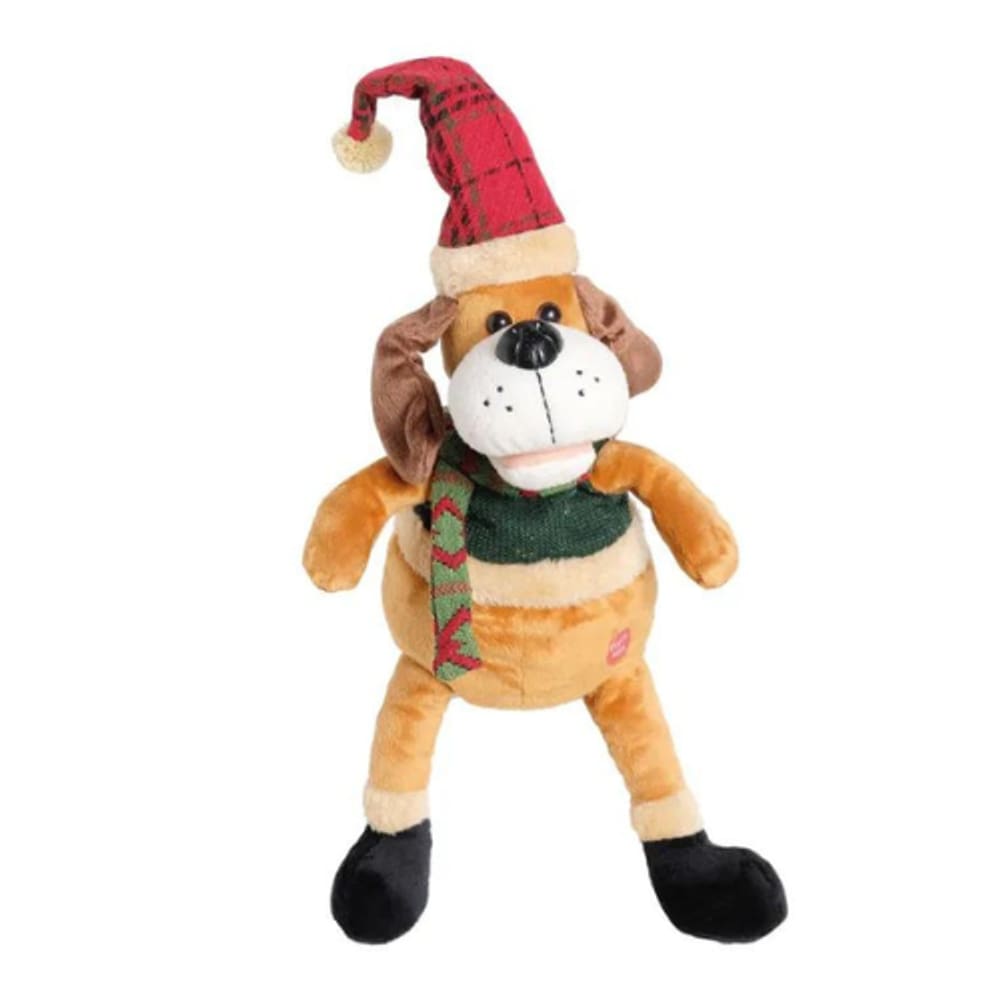 Urso Cachorro Natalino C/Movimento Bege 30cm 1207702 Cromus