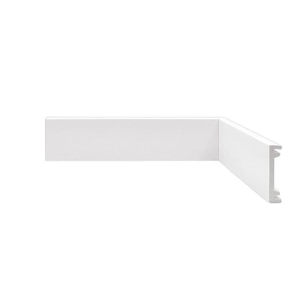 Kit com 20 Barras Rodapé de Poliestireno Slim 10cm x 10mm Casa Grassi 6,75m Branco