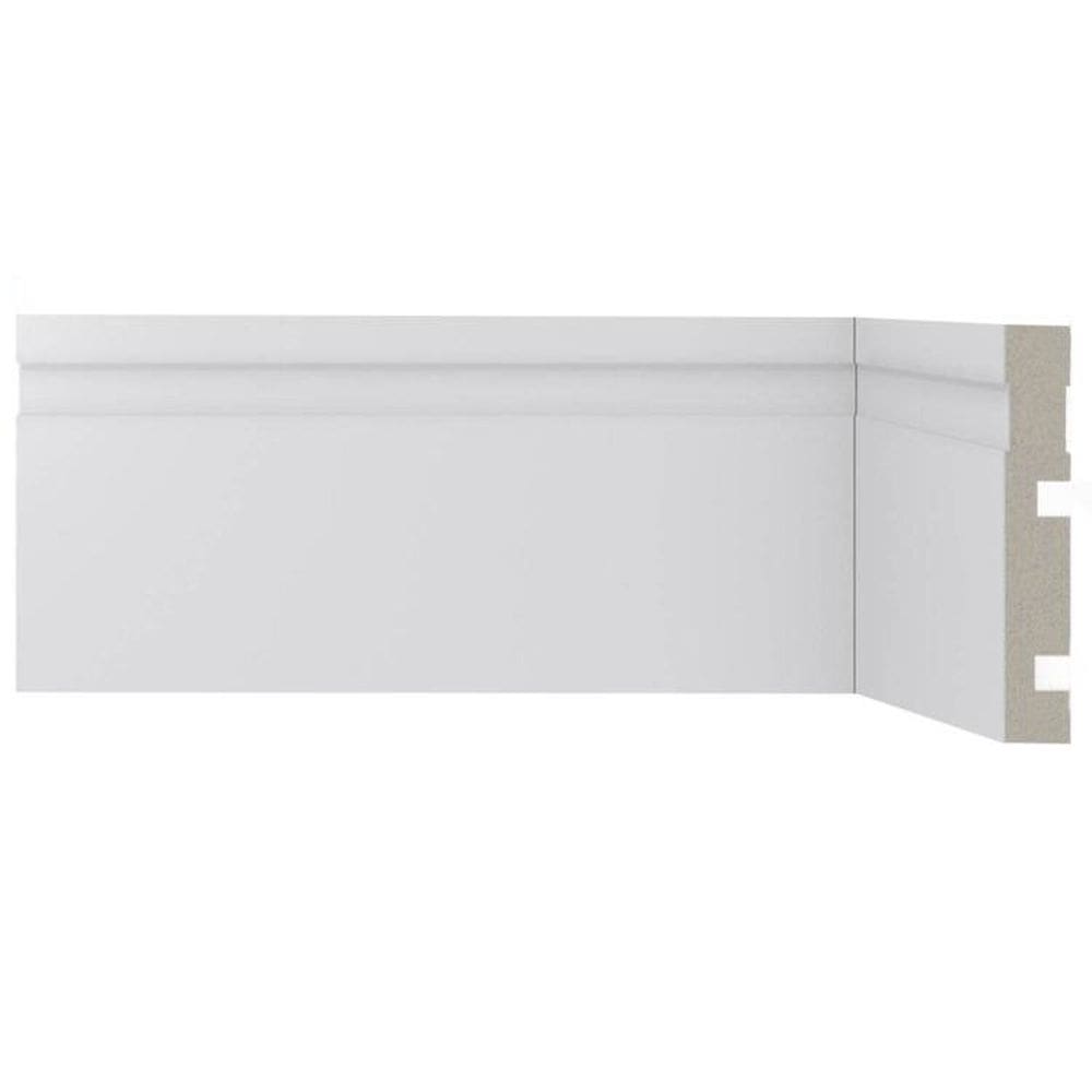Kit com 20 Barras Rodapé Scandian com Friso 15mmx7cm Metro Linear 6,75m Branco
