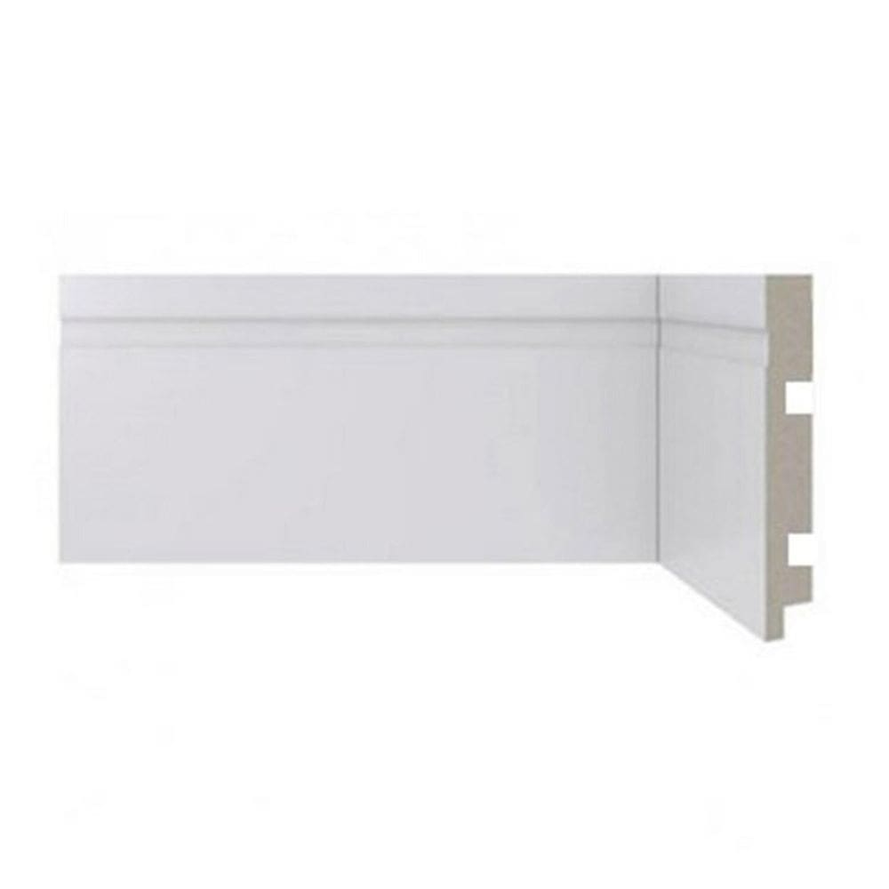 Kit com 10 Barras Rodapé Scandian 15mmx10cm Metro Linear 6,75m Branco