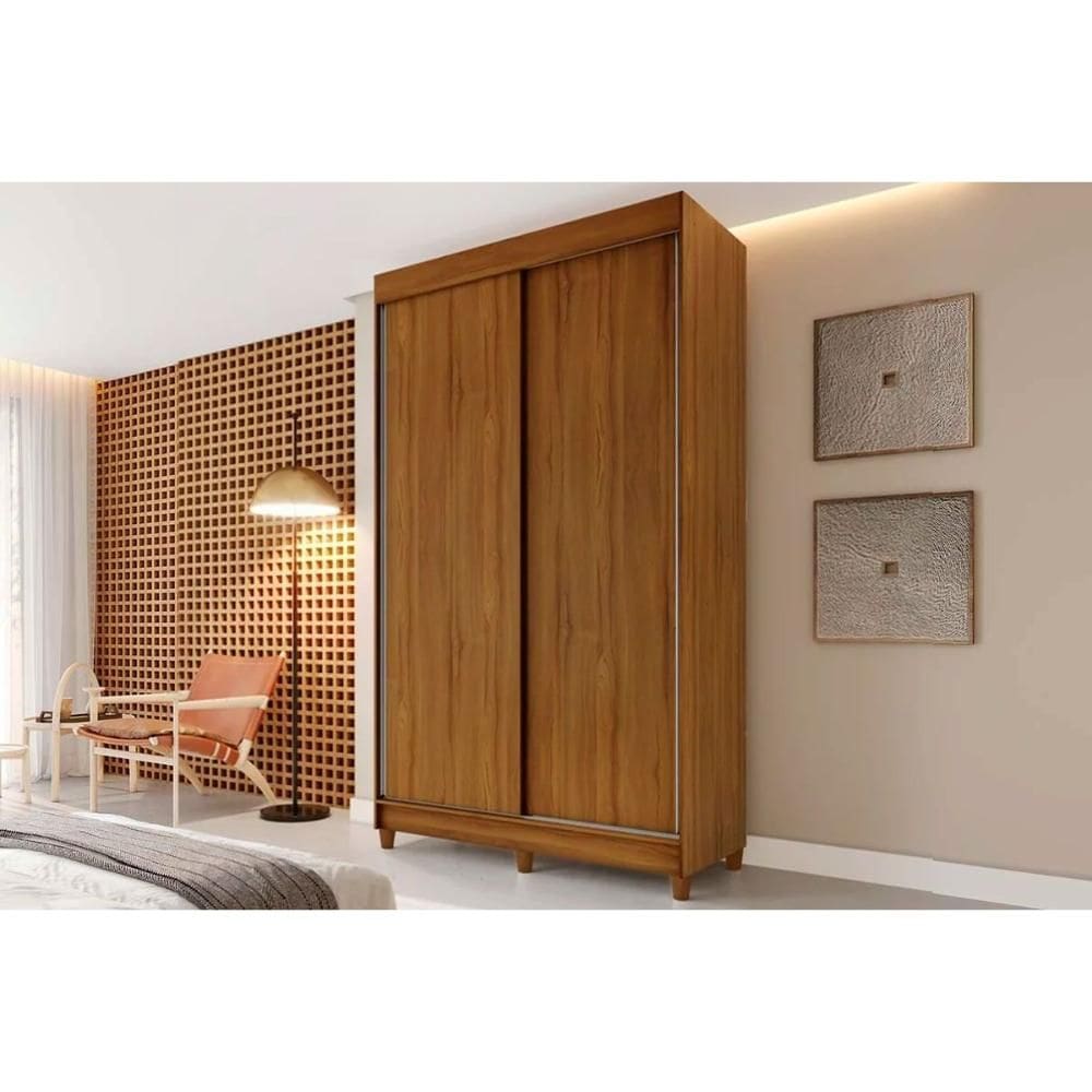 Guarda Roupa Solteiro 2 Portas de Correr e 8 Gavetas Paris Rovere - Conquista