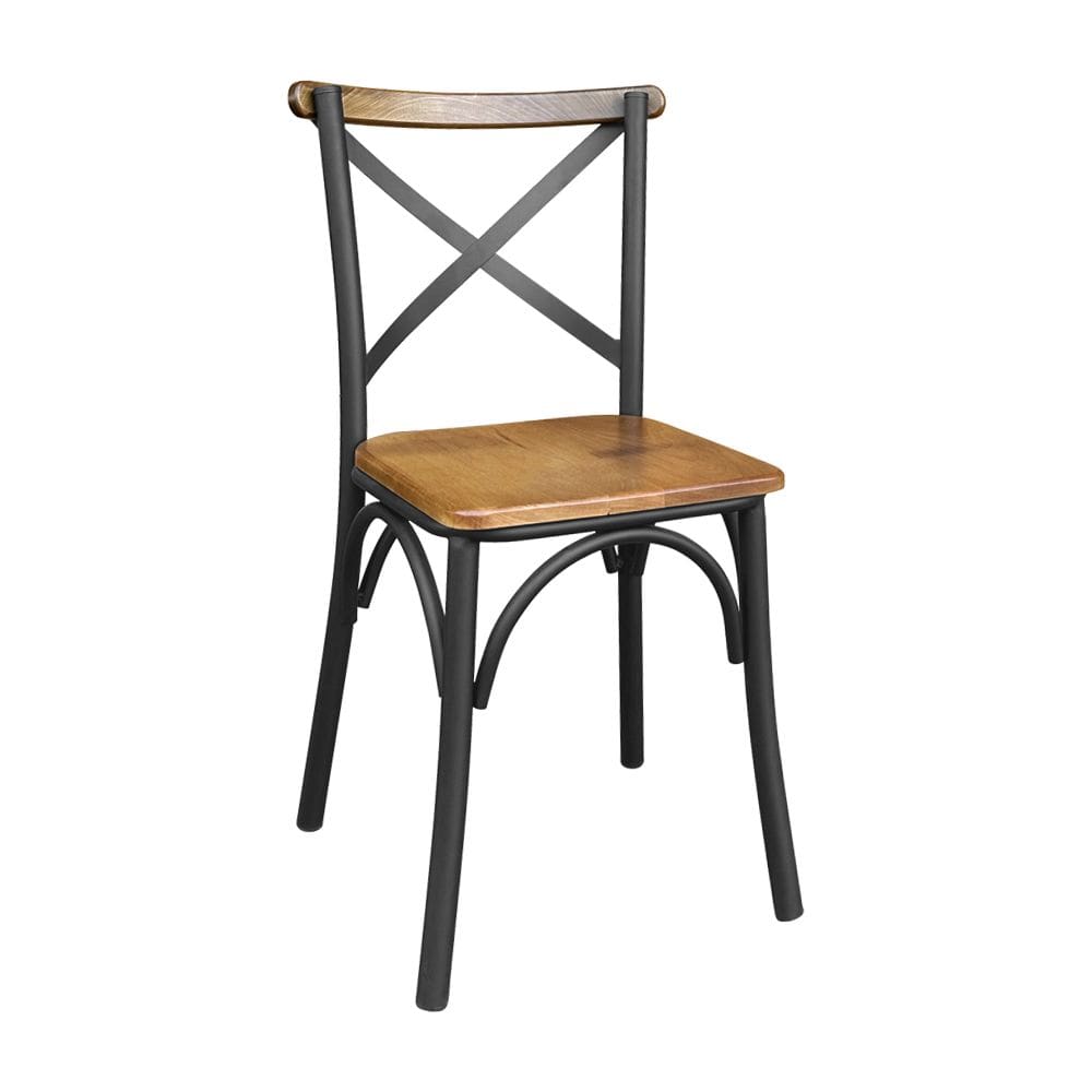 Cadeira Paris Katrina Aluminio e Madeira Premium Preto
