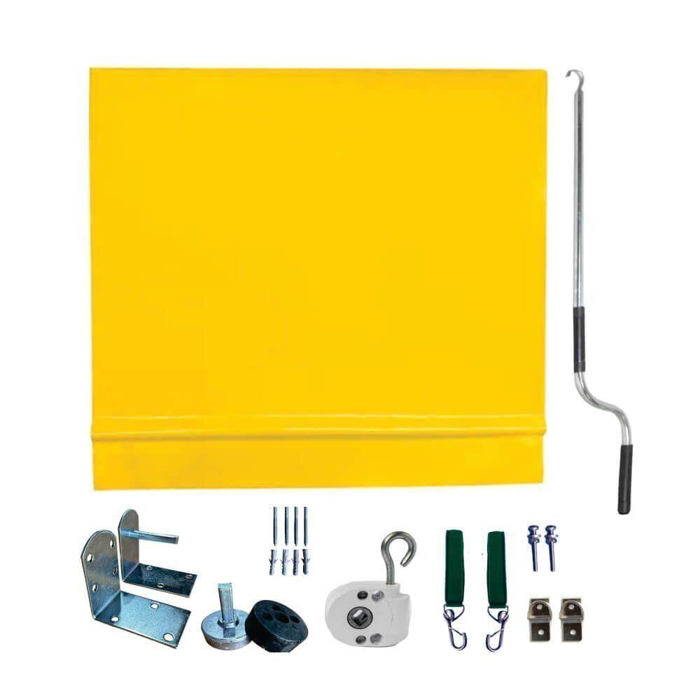 Toldo Cortina Amarelo - 3,00m X 2,10m - Kit Completo