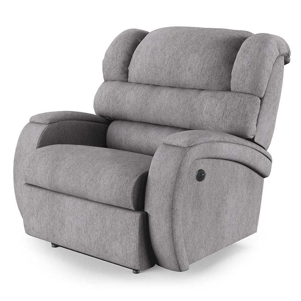 Poltrona do Papai Reclinável Napoli Power Touch USB Linho Cinza FH1 - D`Rossi