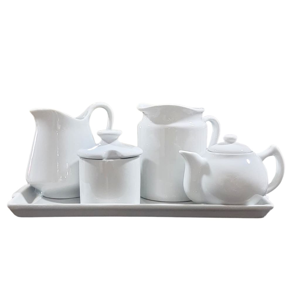 Jogo Café e Chá Mesa Posta 5 Peças - Porcelana branca (2)