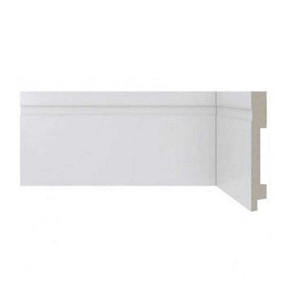 Kit com 30 Barras Rodapé de Poliestireno 12cm x 15mm Liso Casa Grassi 7,2m Branco
