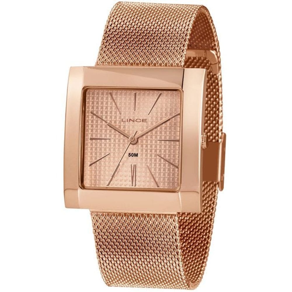 Relógio LINCE feminino rosê quadrado LQR4664L R1RX