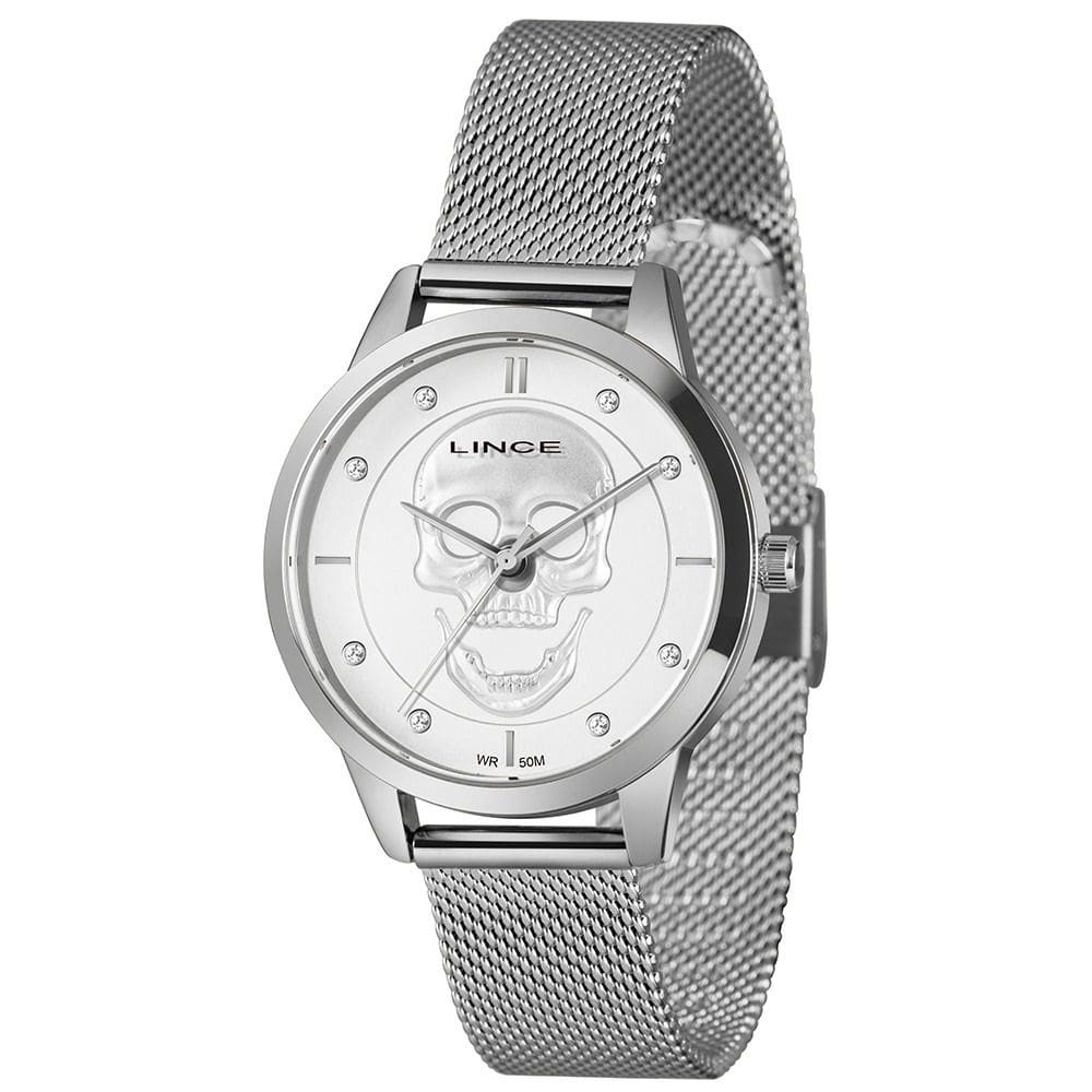 Relógio Lince Feminino Lrm4809L36 S1Sx Caveira Mesh