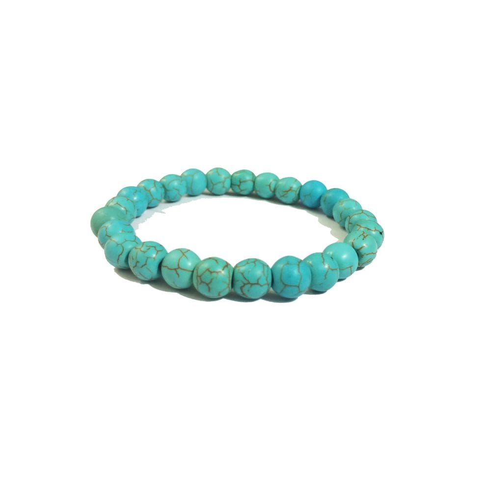 Pulseira de Bolinha Pedra Howlita Turquesa 8mm