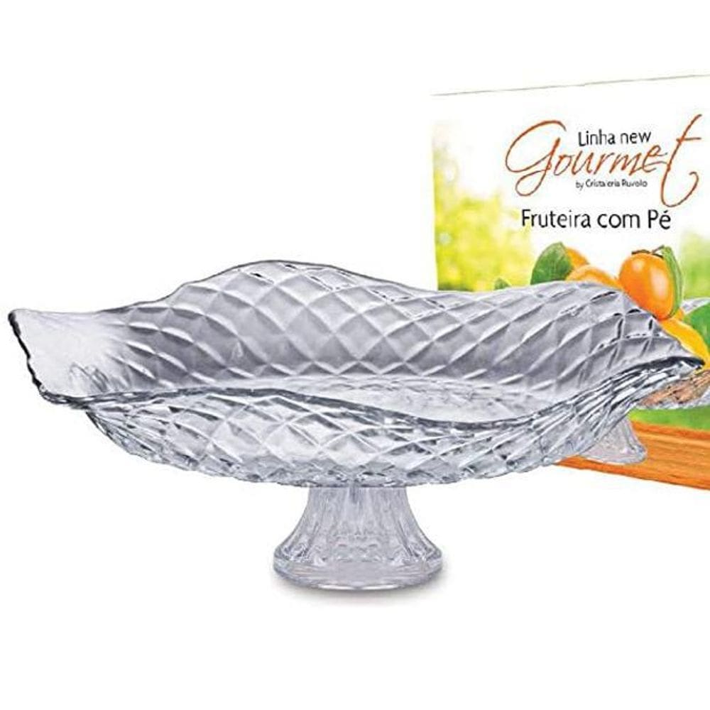 Fruteira Centro De Mesa Saladeira Ruvolo Vidro Com Pé Modena