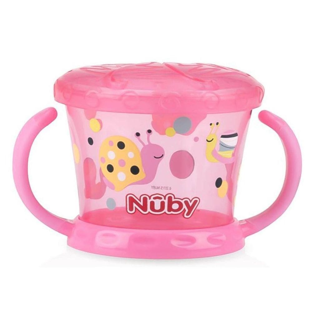 Porta Lanchinho Biscoito Snack Potinho Bebe Nubly Rosa