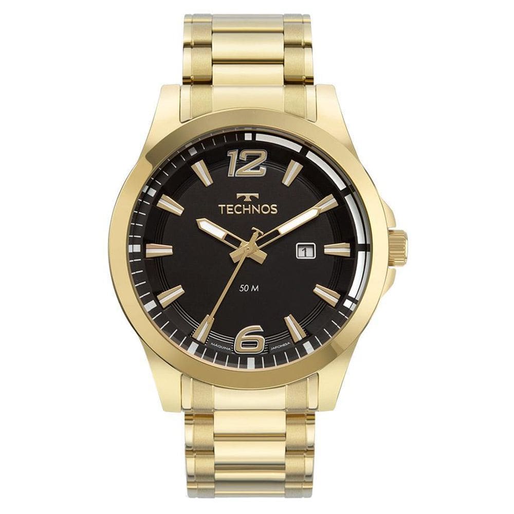 Relógio Masculino Technos Dourado Banhado Ouro 2117Ldh1P