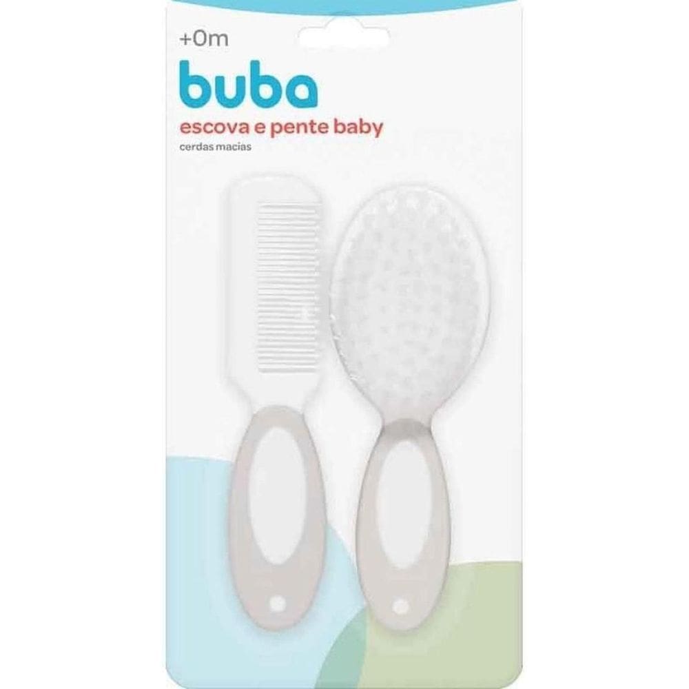 Escova e Pente Macios Buba Nylon Polipropileno