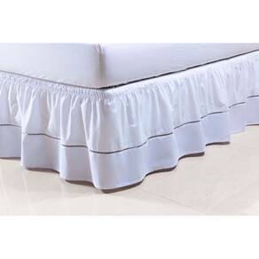 Saia Box Colchão Queen 1,58m x 1,98m x 30cm 100% Algodão 2 Elásticos Branco