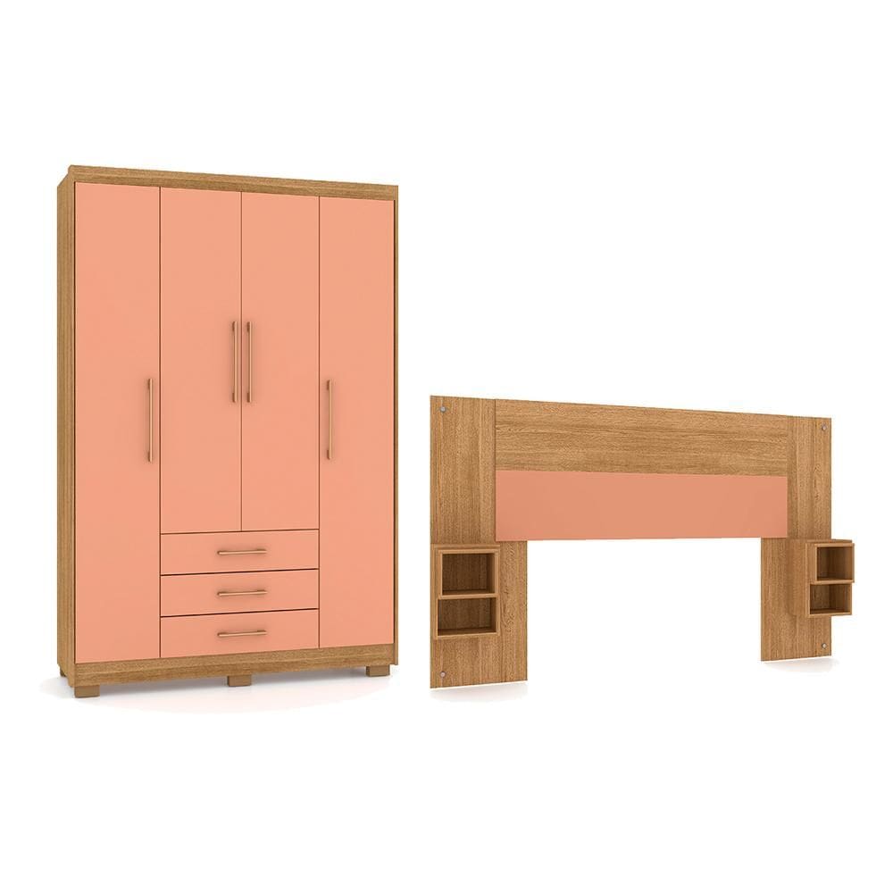 Conjunto Guarda Roupa e Cabeceira Max Camarim