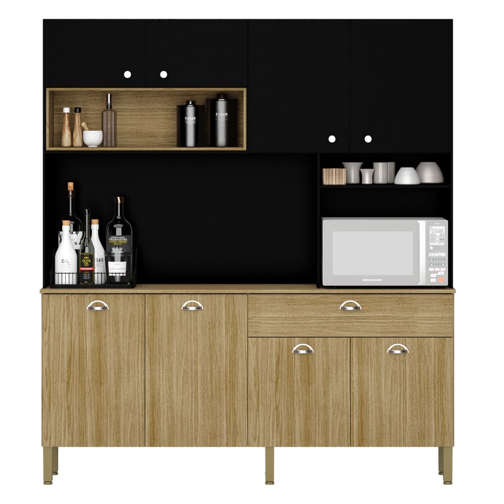 Armário de Cozinha com 6 Portas Istambul Freijó Nero