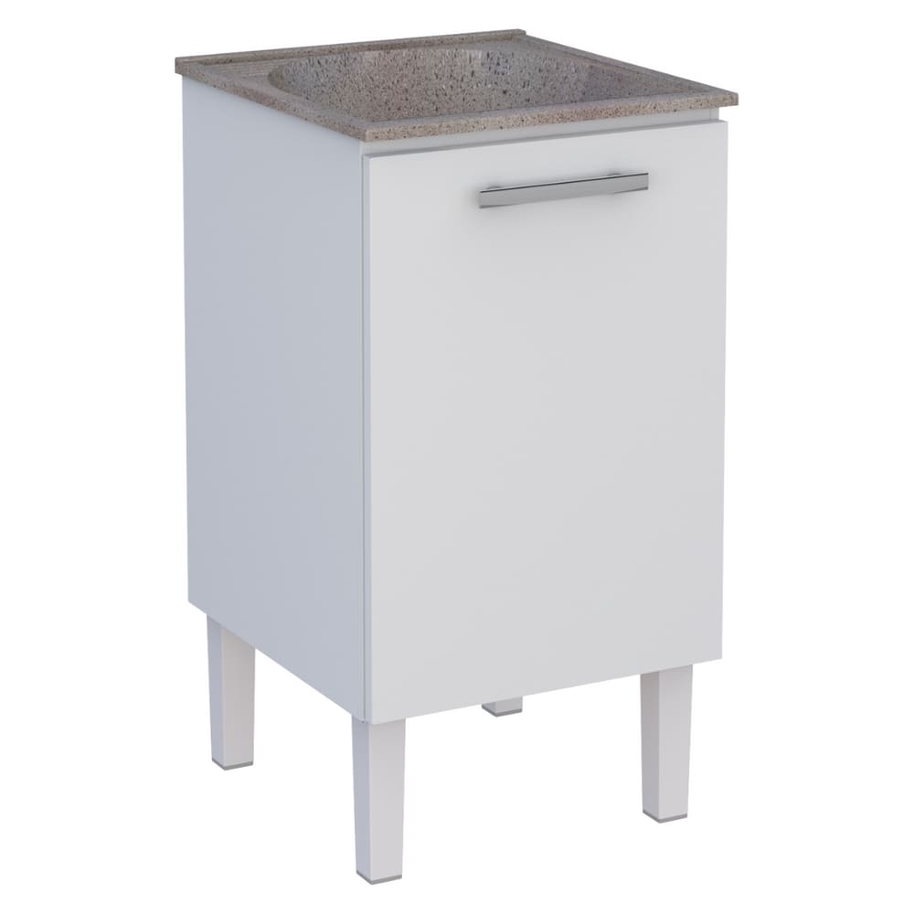 Gabinete para Lavanderia em Aço com Tanque Surubim Branco