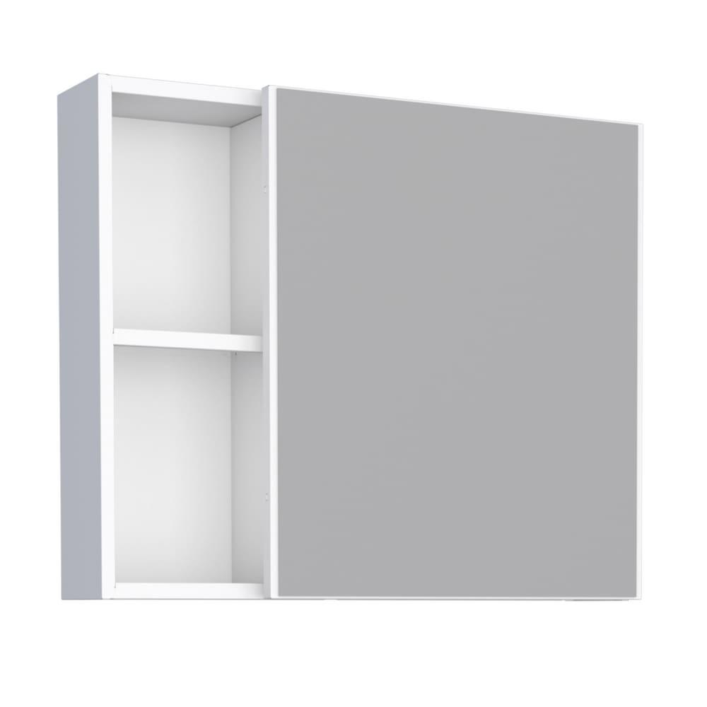 Espelheira em Aço com 1 Prateleira Braga Branco