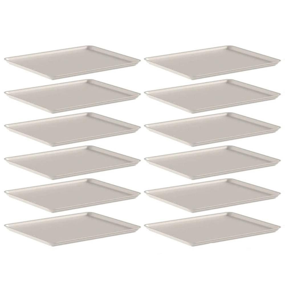 12 Bandejas para Servir 27x22cm Bege Ou Plásticas Restaurante Hotel Refeitório