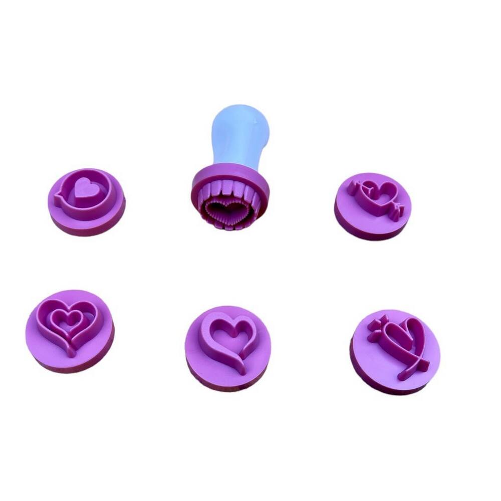 Kit Carimbos Coracoes Rosa Bebe Bluestar