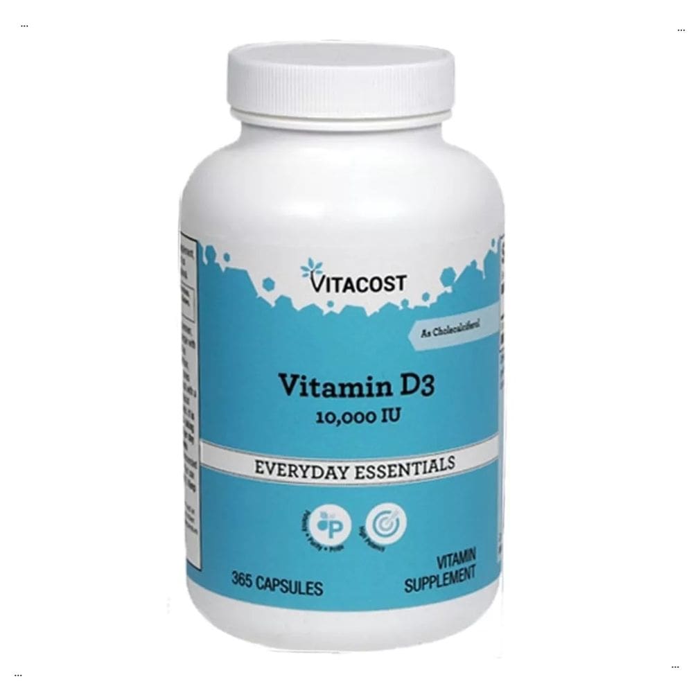 Vitacost Vitamina D3 250 mcg 10,000 iu com 365 Cápsulas