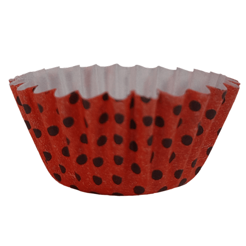 Forma P/doces Vermelho Poa Preto N.5 C/100marques