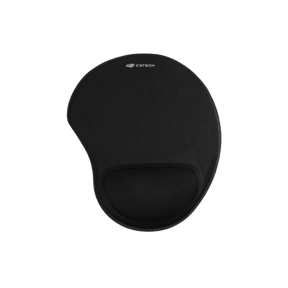 Mouse Pad Com Apoio De Pulso Ergonômico Preto Mp-50 C3Tech