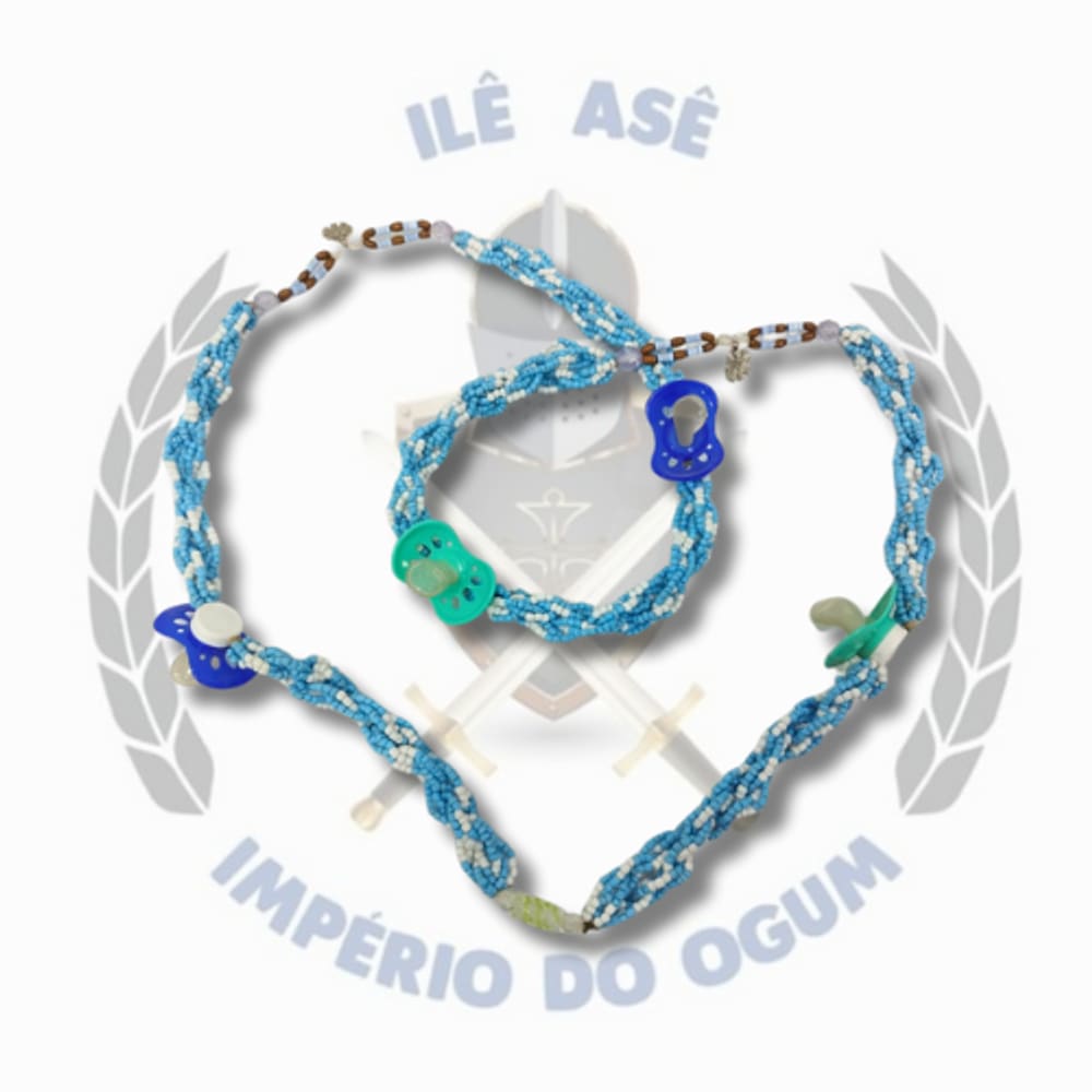 Braja Cordone Trabalhado - Azul / Chupeta