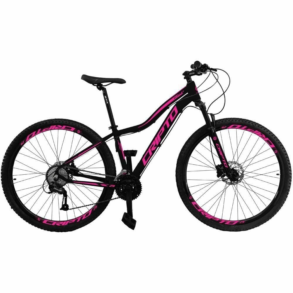 Bicicleta Aro 29 Cripto 24v Acera Freio Hidraulico Trava/k7 - Preto/rosa - 17" Preto/rosa