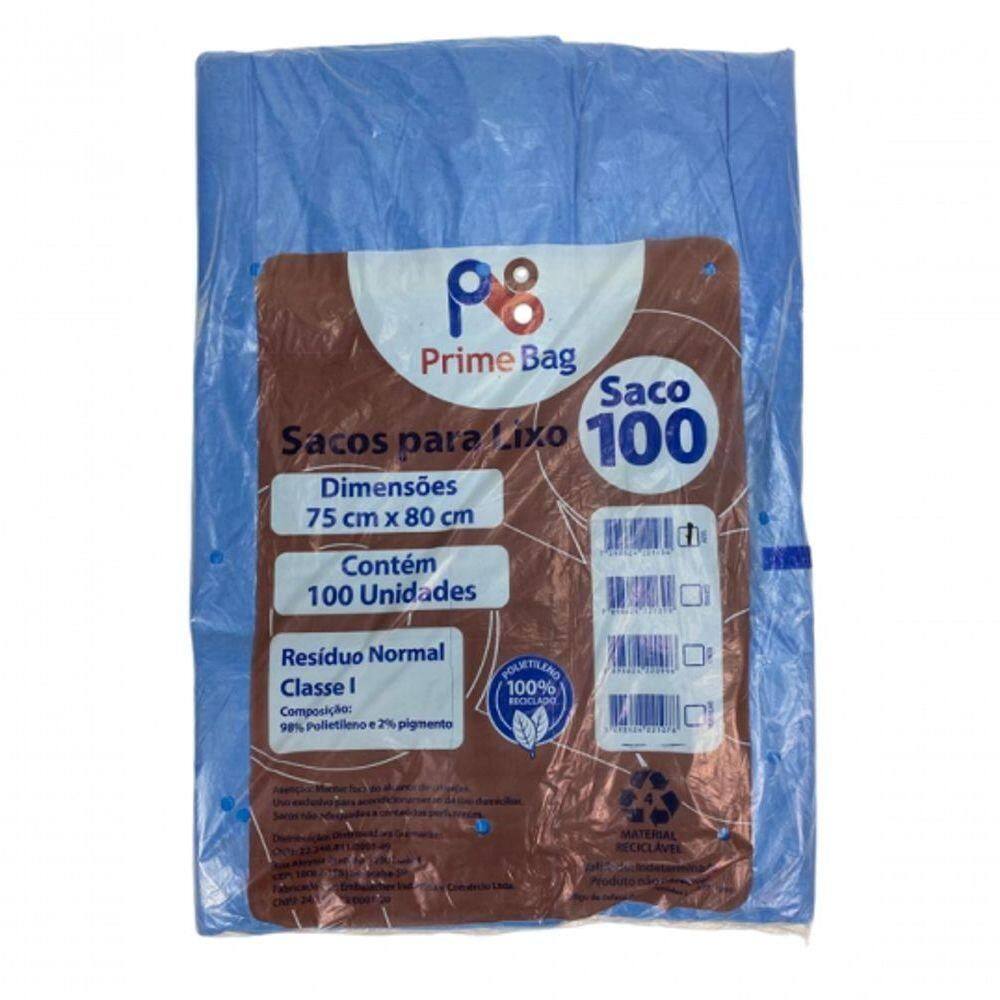 Saco Lixo Azul 100l Primebag C/100