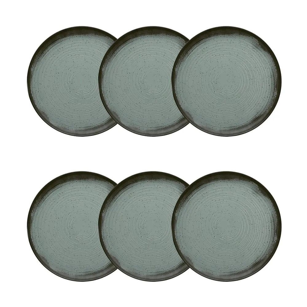 Conjunto de Pratos de Sobremesa 06 Peças Flat Pacífico Oxford
