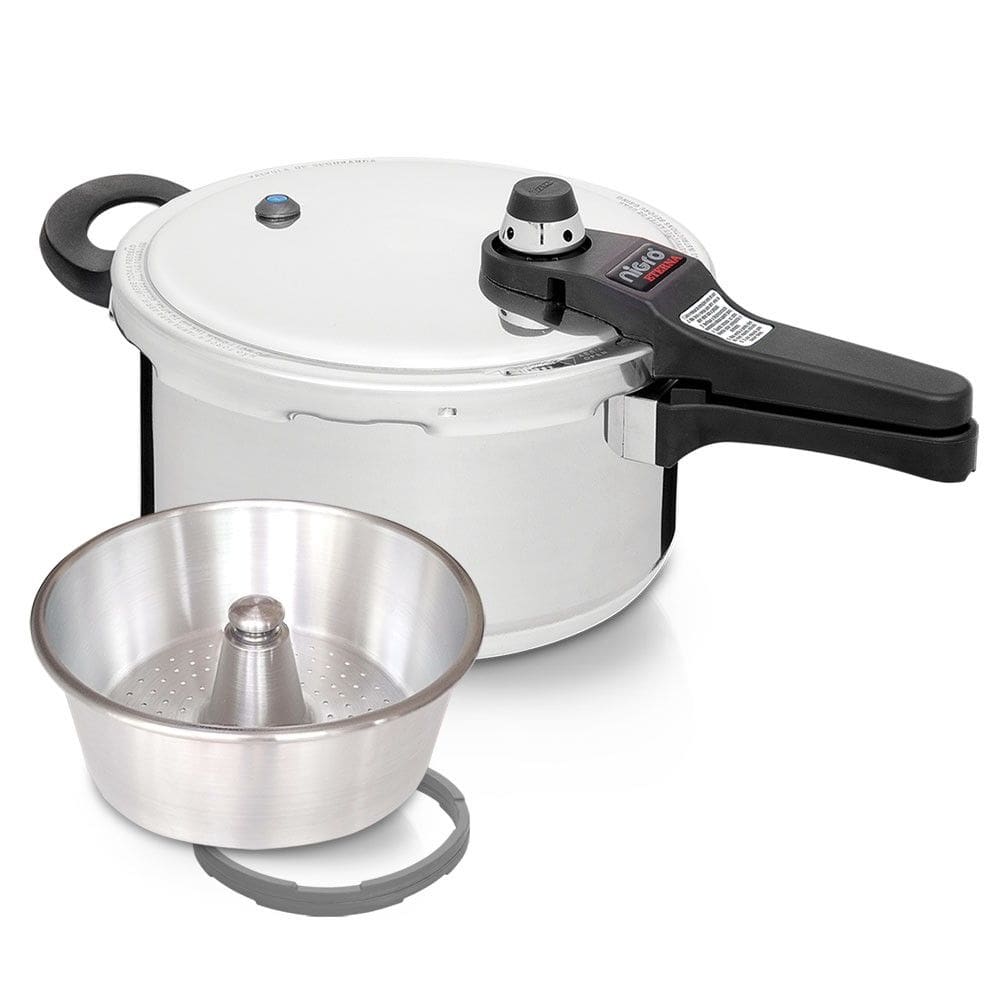 Panela de Pressão Eterna 22 cm 4,5 L em Alumínio Polido com Legumeira Nigro