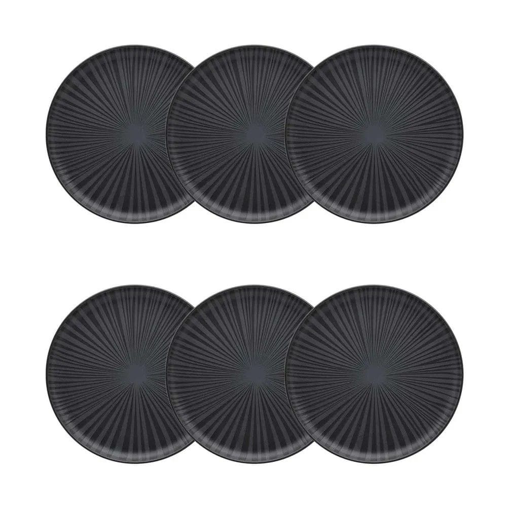 Conjunto de Pratos de Sobremesa 06 Peças Flat Ônix Oxford
