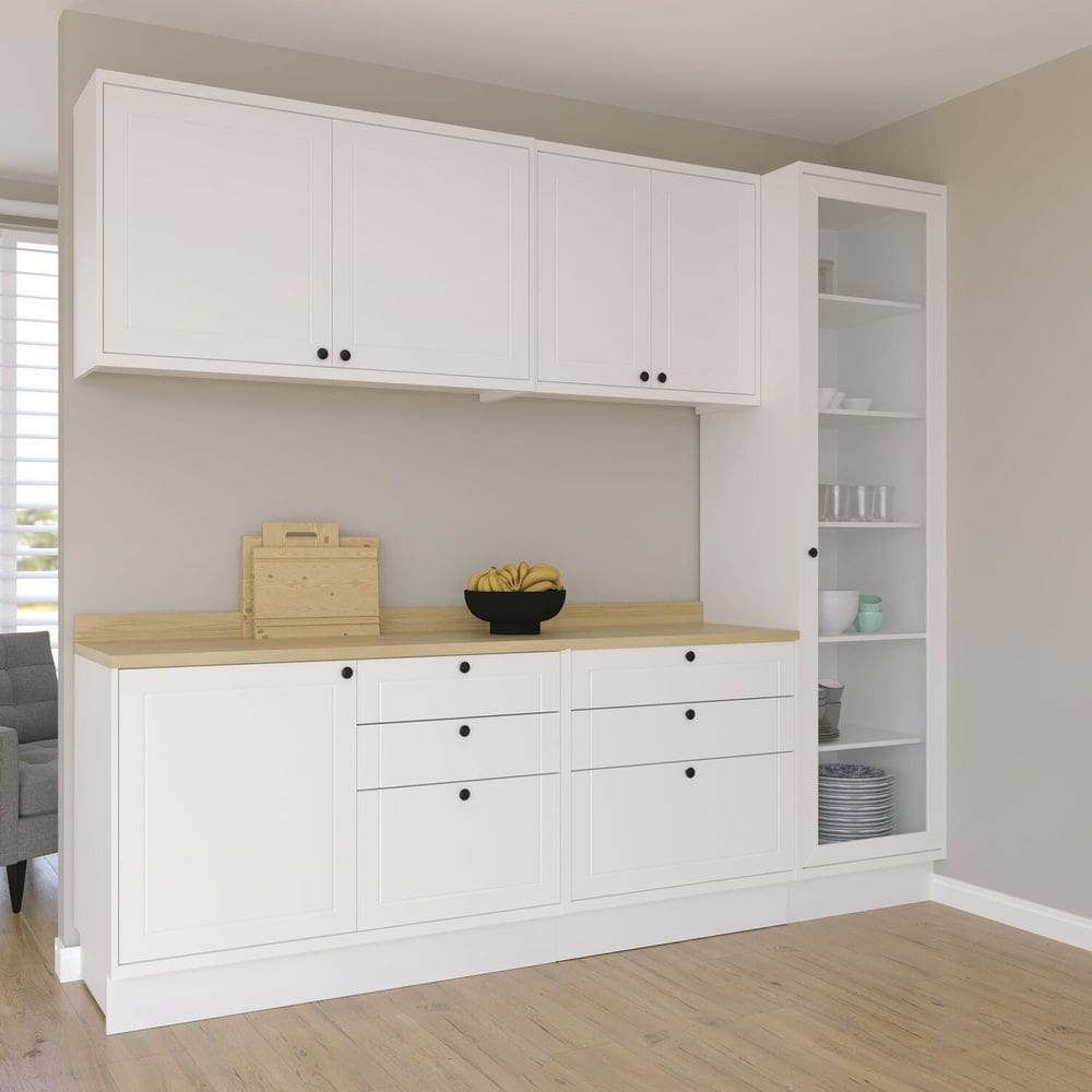 Cozinha Compacta 5 Peças 6 Portas 6 Gavetas Sevilha Branco/Carvalho