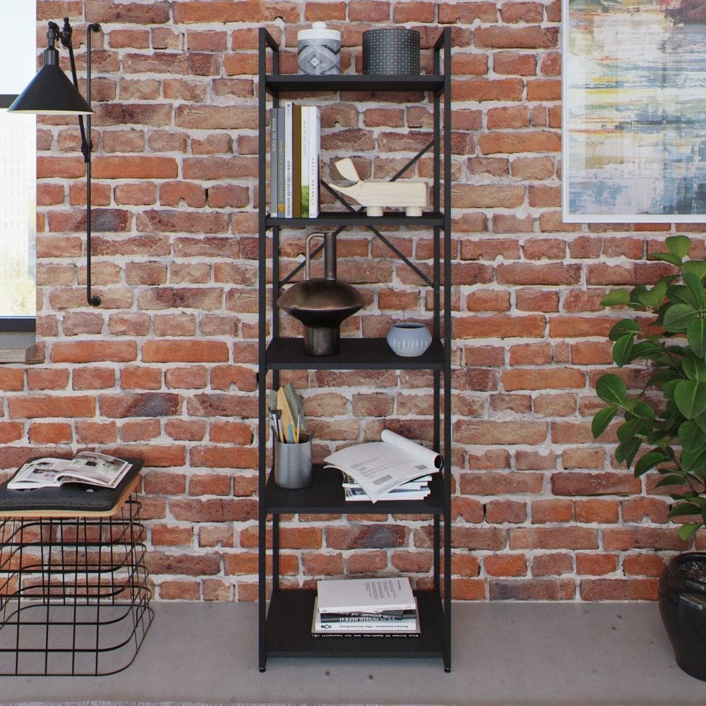 Estante com 5 Prateleiras 152x45x33cm Yon Preto