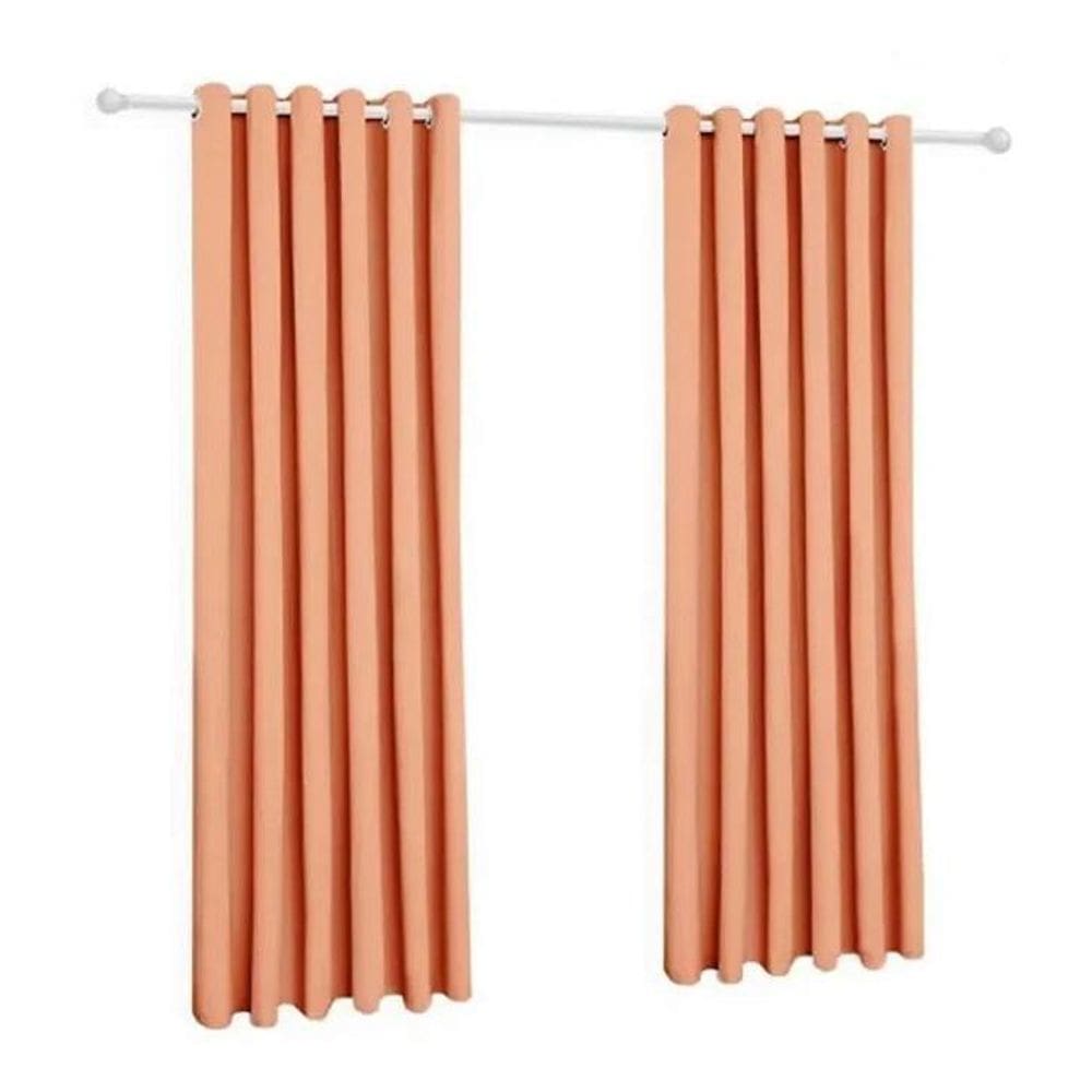 Cortina De Microfibra 3,00X2,50 Salmão Ilhós Cromado