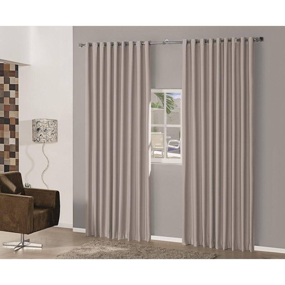 Cortina Blackout 6,00X2,80 Corta Luz Com Ilhos Marrom Claro