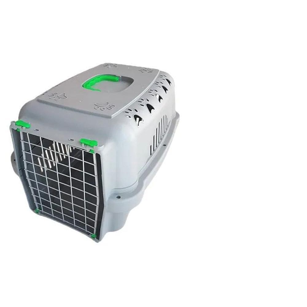 Caixa Transporte Falcon Neon Aço Para Cães E Gatos N.3 Verde