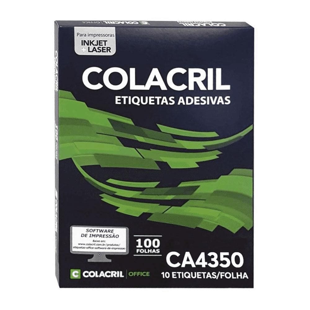Etiqueta Colacril Carta Inkjet + Laser Ca4350 Com 1000 Un