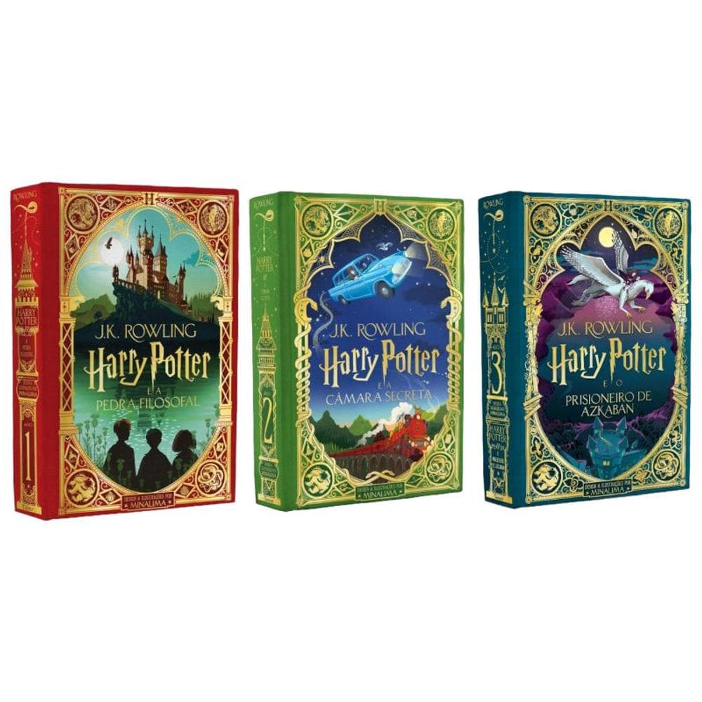 Kit Coleção Harry Potter Ilustrado MinaLina (3 volumes)