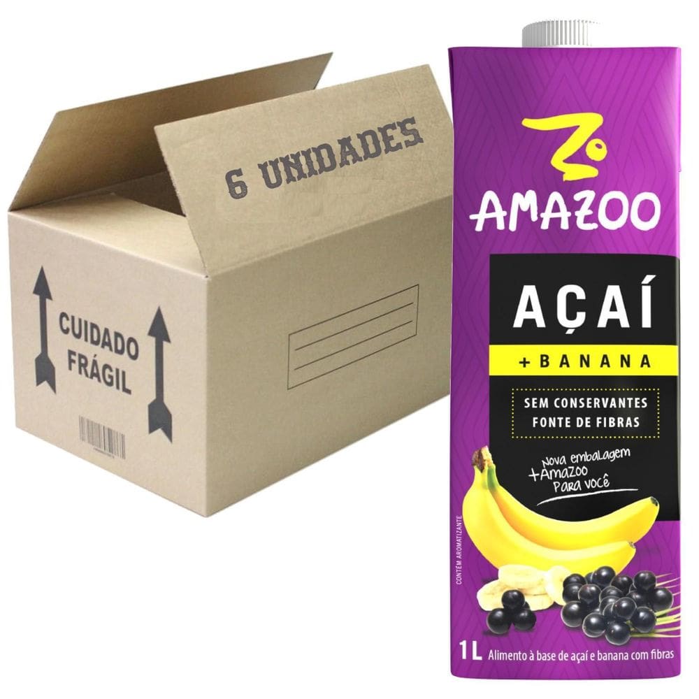 Suco Amazoo Açai Banana 1L  4 Unidades