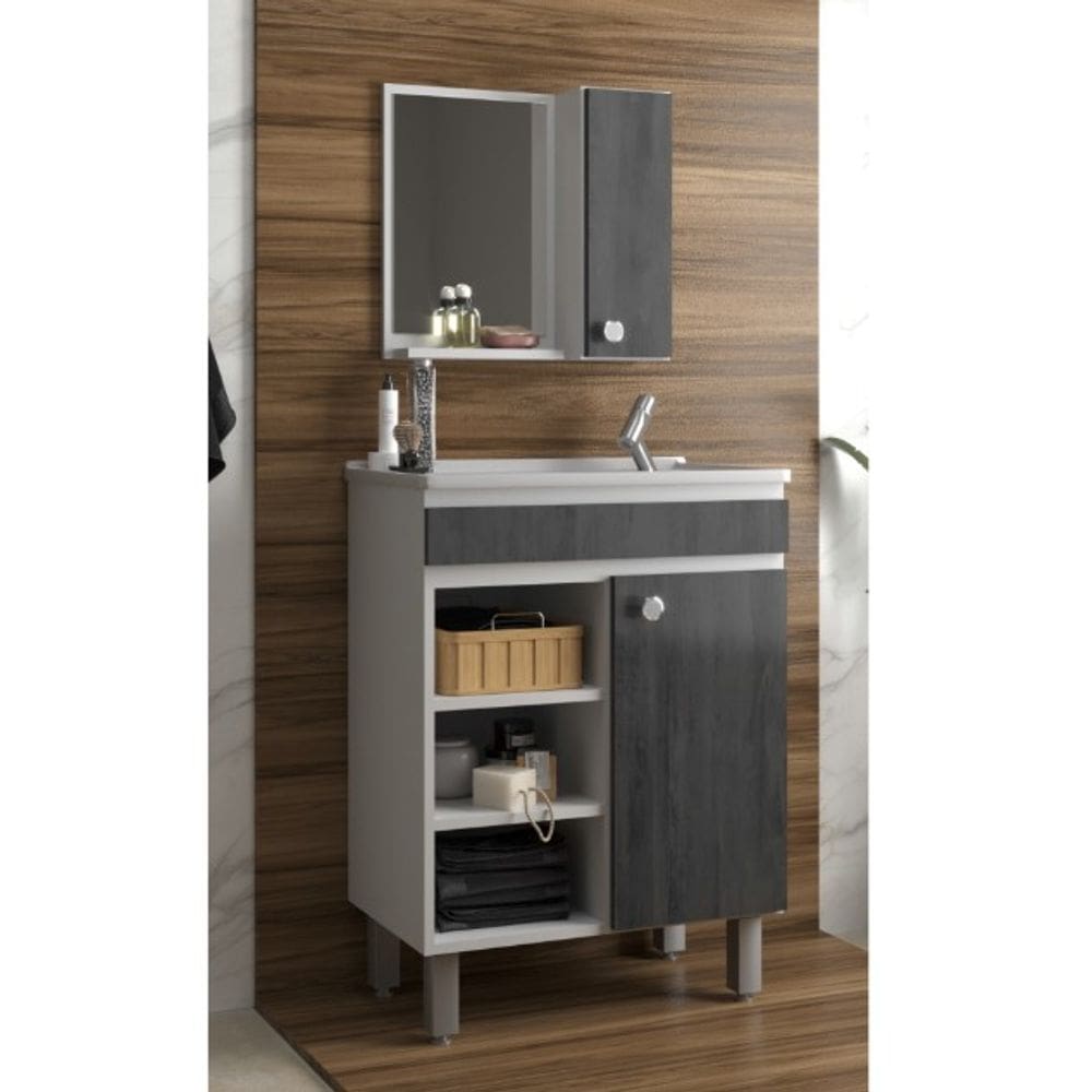Conjunto Banheiro Siena Carbono 55Cm Belizze