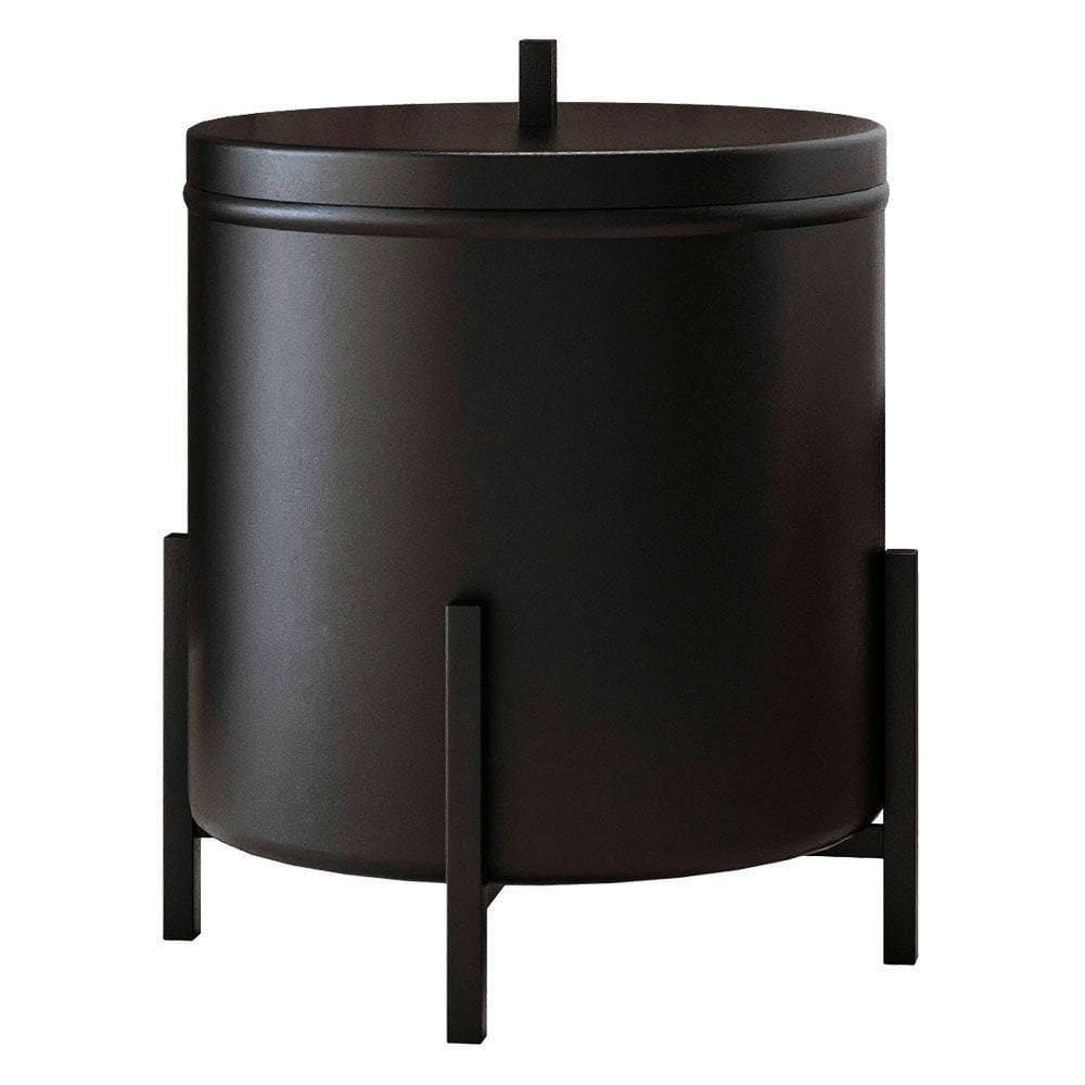 Lixeira De Banheiro Eleganza 6 Litros Metal Preto