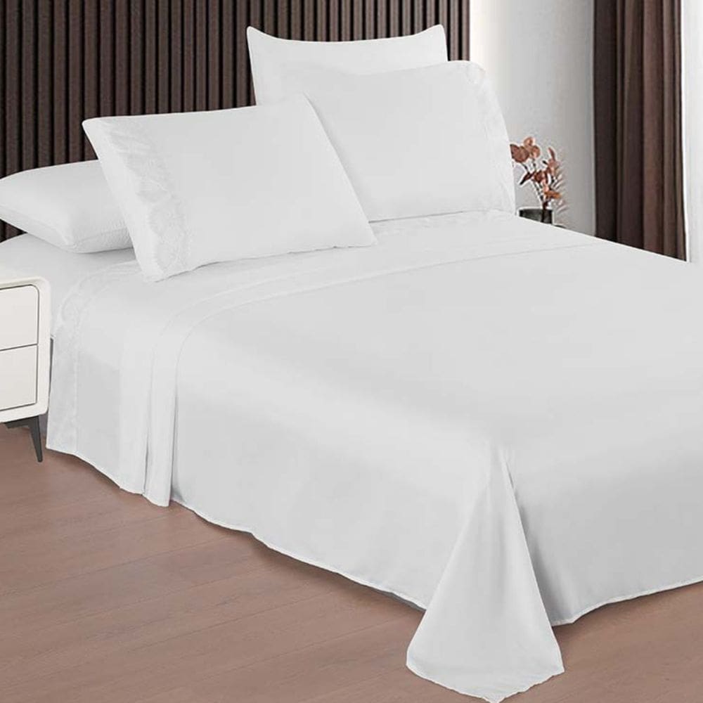 Jogo De Cama King Bordado Renda 3d Microfibra Acetinado