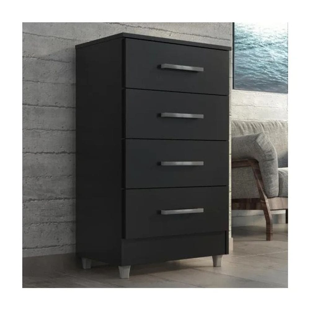 Comoda com 4 gavetas - Onix  Flavia