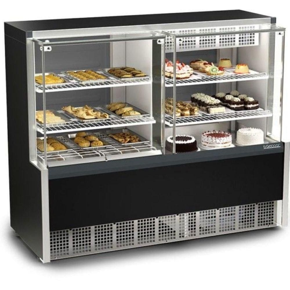 Vitrine Quente E Fria Aurora Evaporador Gqea140r Gelopar Aurora Quente E Fria 1,40mt Preto 220v