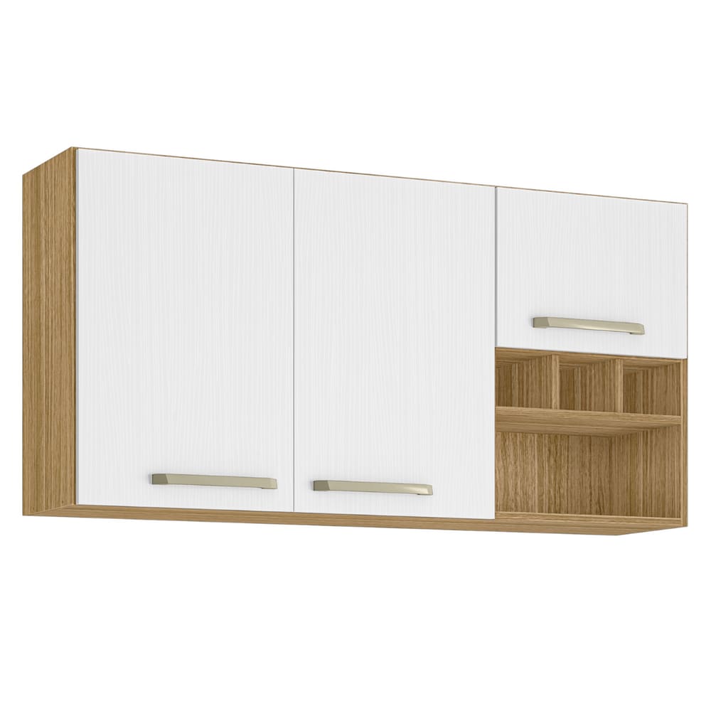 Armário Aéreo com 3 Portas  Worth Freijó Supremo