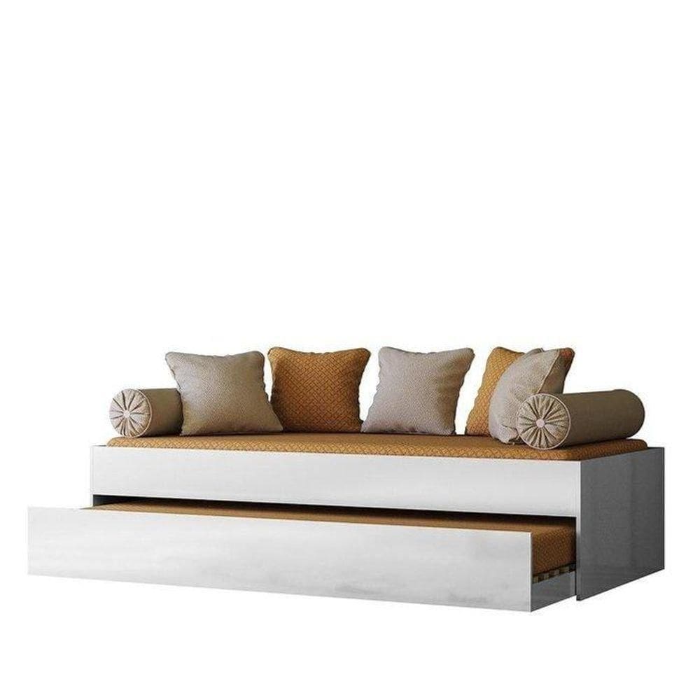 Bicama ônix Flex Cor Branco Ou Branco/nature Sem Colchão - Peternella