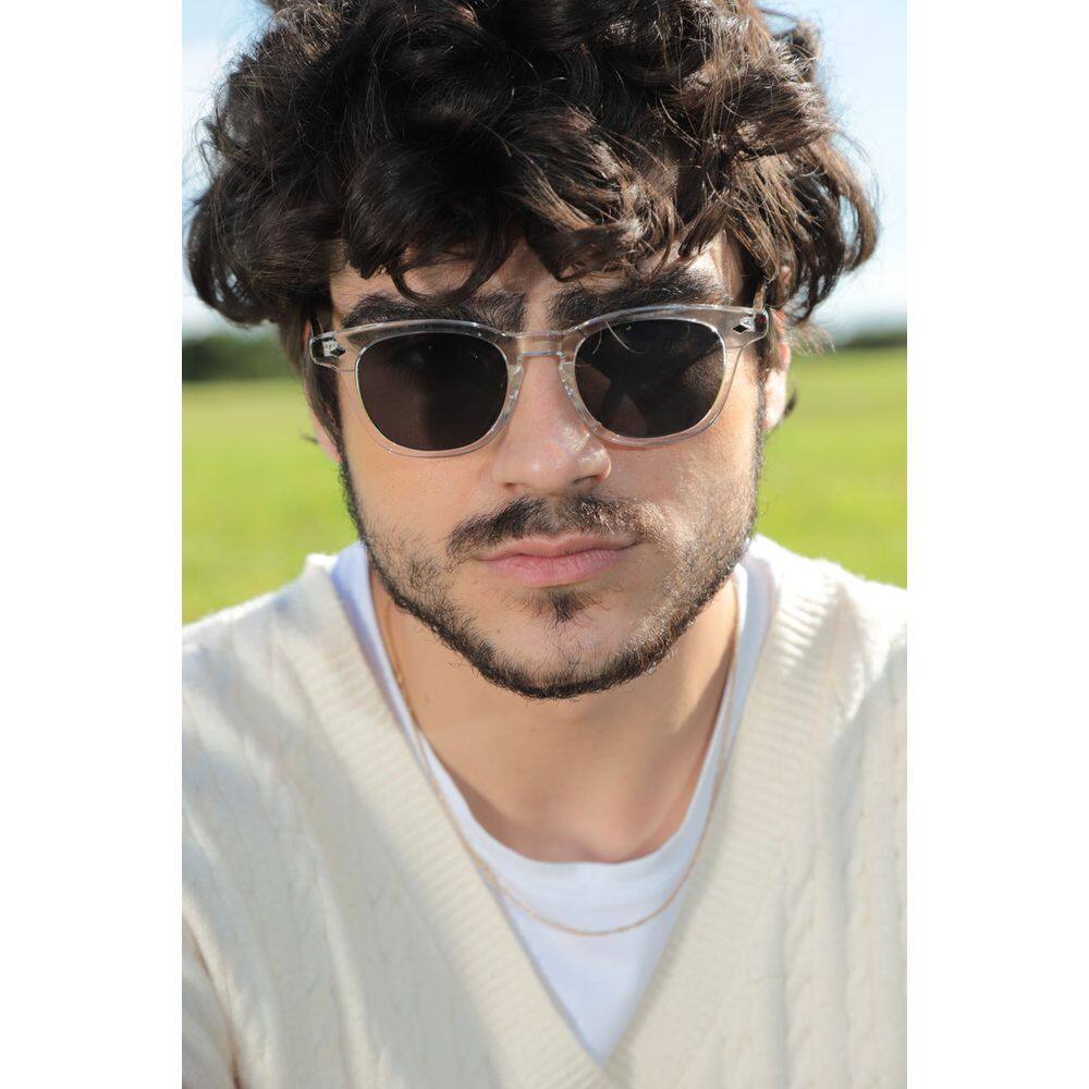 Óculos de Sol Masculino Quadrado Daydream Transparente com Hastes Tartaruga - Cottage