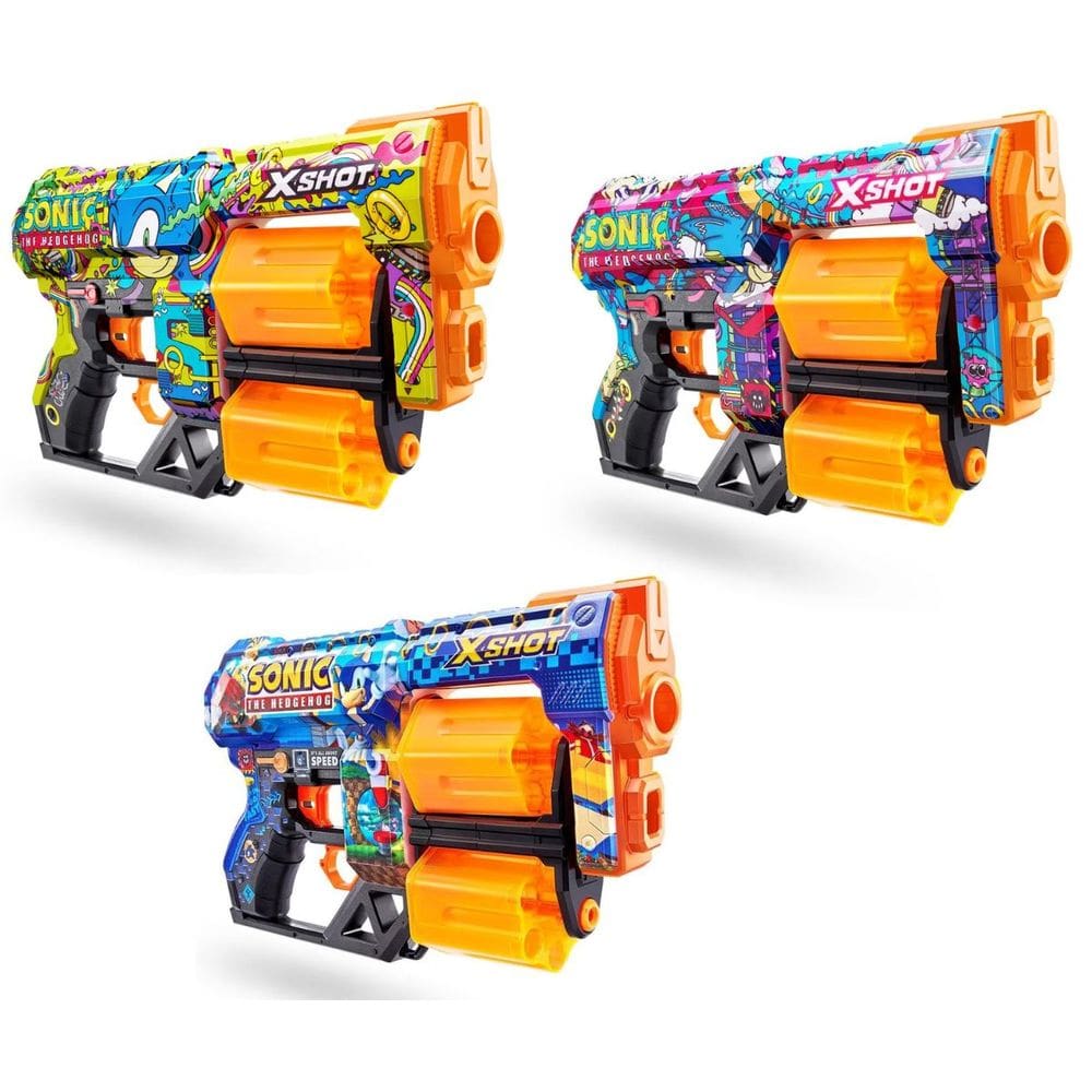 Lança Dardos X-Shot Dread Skin do Sonic Brinquedo Com 12 Dardos - Candide